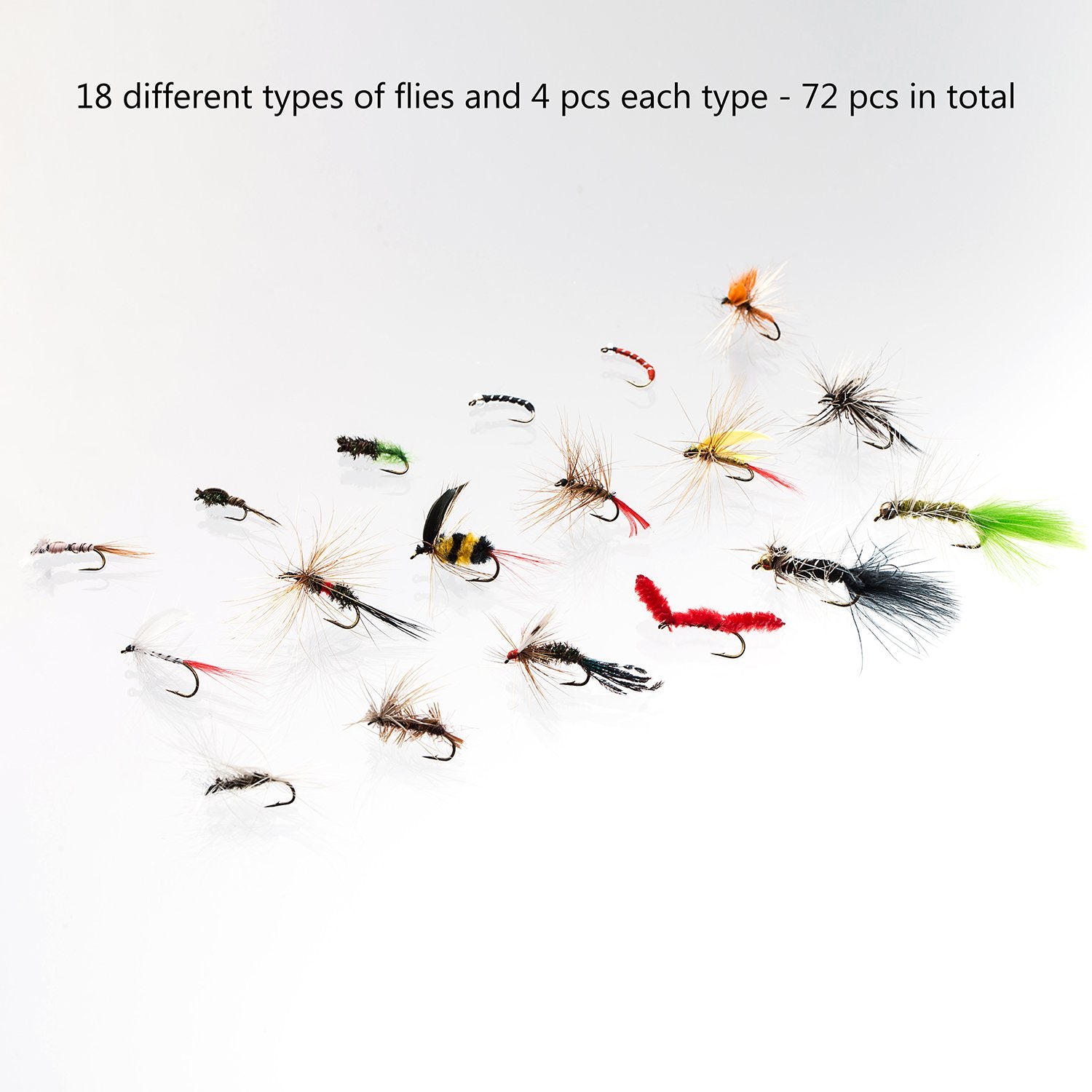 Mayfly and Stonefly nymphs, Searching nymphs, wet flies from the 72pcs kit