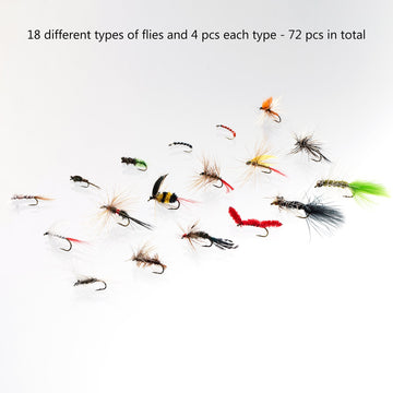 Mayfly and Stonefly nymphs, Searching nymphs, wet flies from the 72pcs kit