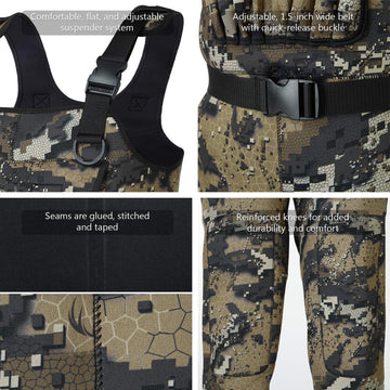 BASSDASH Bare Camo waders camouflage pattern blends into natural environments