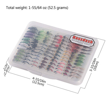 Nymph flies being used for bass fishing