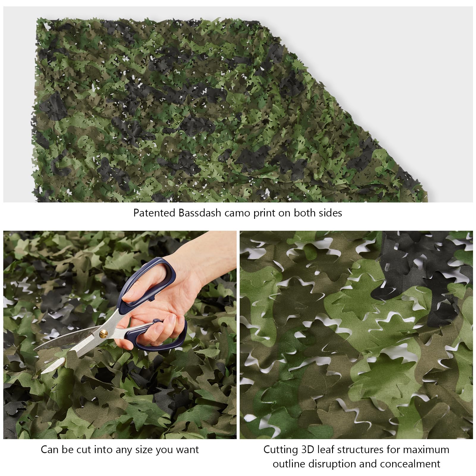 BASSDASH dual-sided camo print offers versatile field concealment.