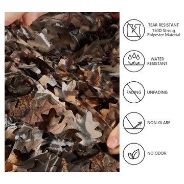Close-up of Bassdash camo netting 3D leaf texture for natural blending