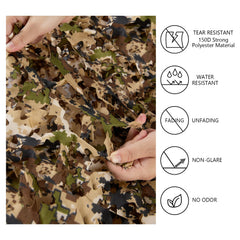 BASSDASH camo netting close-up shows 3D leaf structure for enhanced concealment.
