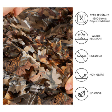 BASSDASH camo netting 3D leaf structure highlighting concealment in the field.