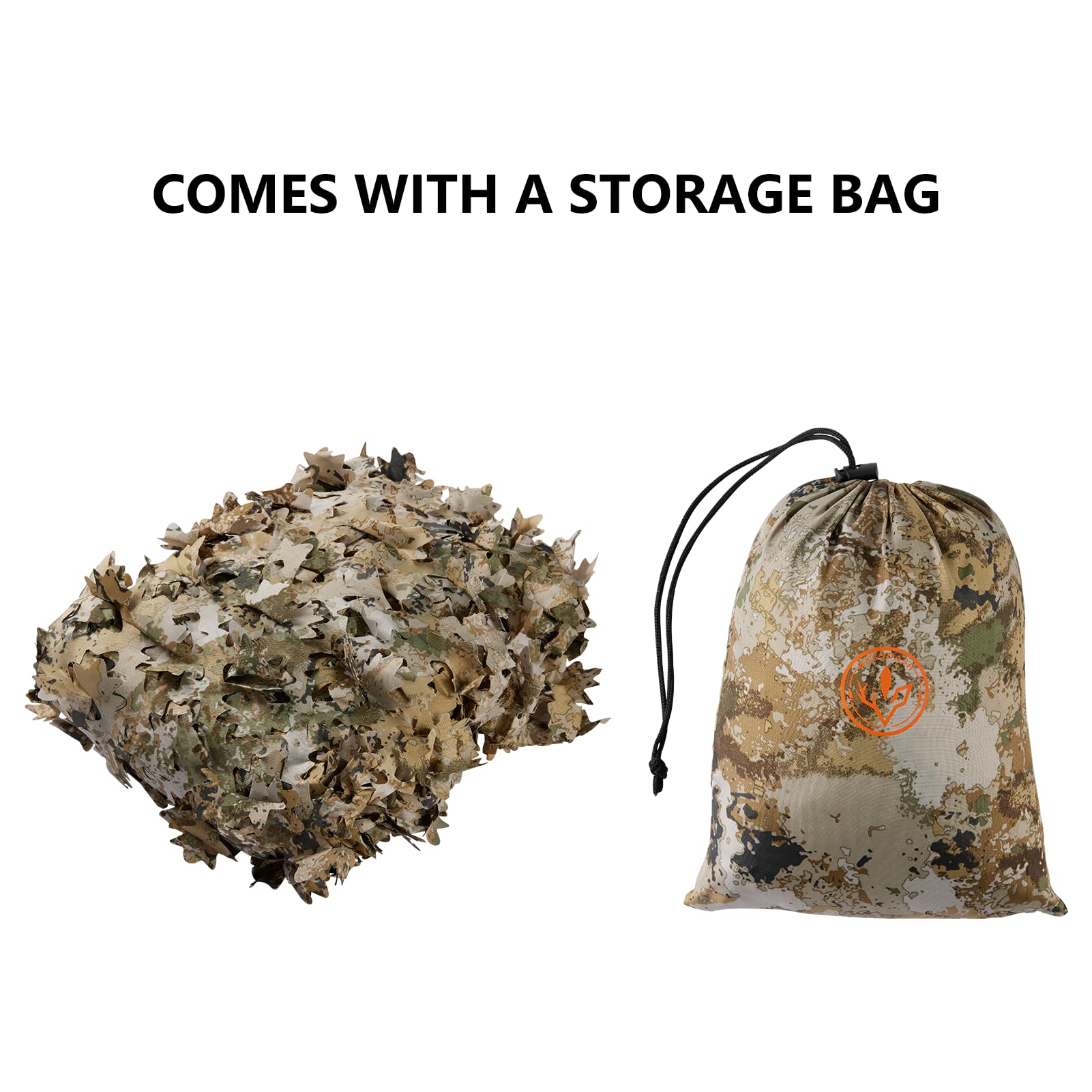 BASSDASH camo netting dual-sides camouflage print from multiple angles