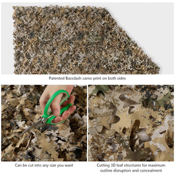 BASSDASH camo netting non-glare odorless texture for stealth