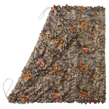 BASSDASH camo netting back meshing closeup showing easy hanging and durability.