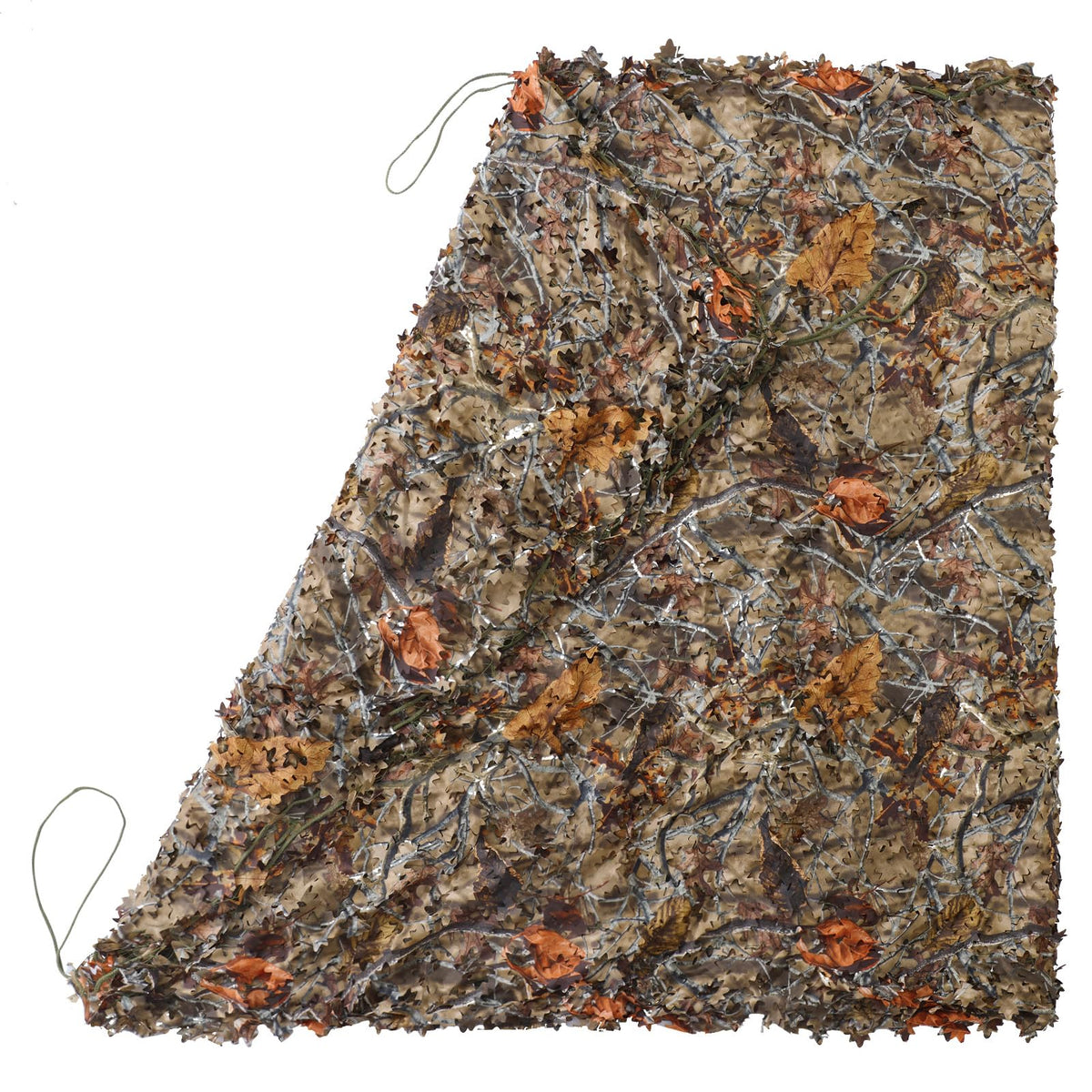 BASSDASH camo netting back meshing closeup showing easy hanging and durability.