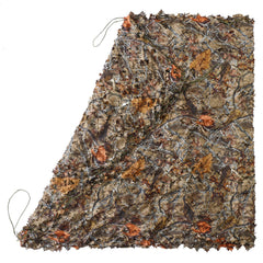 BASSDASH camo netting back meshing closeup showing easy hanging and durability.