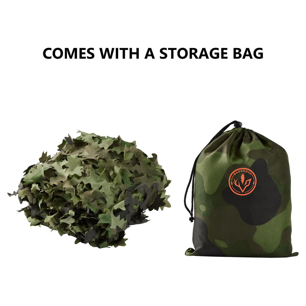 BASSDASH camo netting can join with cable ties to fit spaces