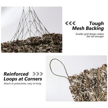 BASSDASH camo netting being joined with cable ties for customizable size.