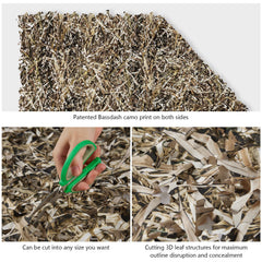 Bassdash camo netting can be cut and joined with cable ties.