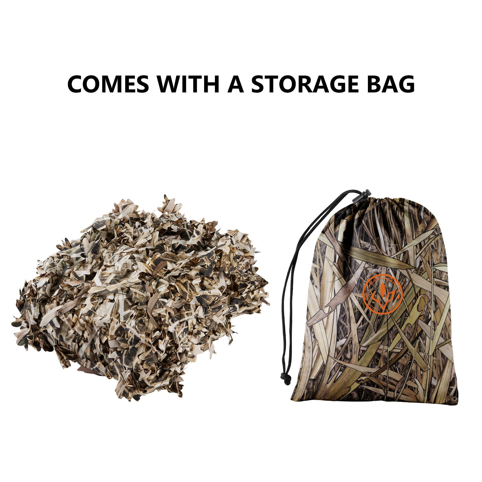 BASSDASH camo netting offers double-sided print for versatile camouflage.
