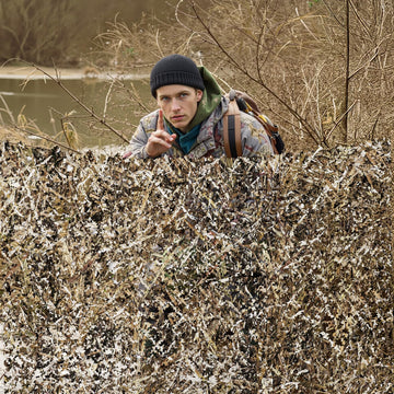 BASSDASH camo netting multi use outdoor decoration and concealment.