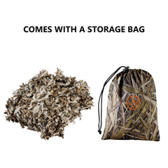 Bassdash camo netting comes with a storage bag for transport.
