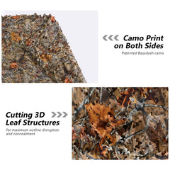 BASSDASH camo netting water-resistant coating visible in damp outdoor use.