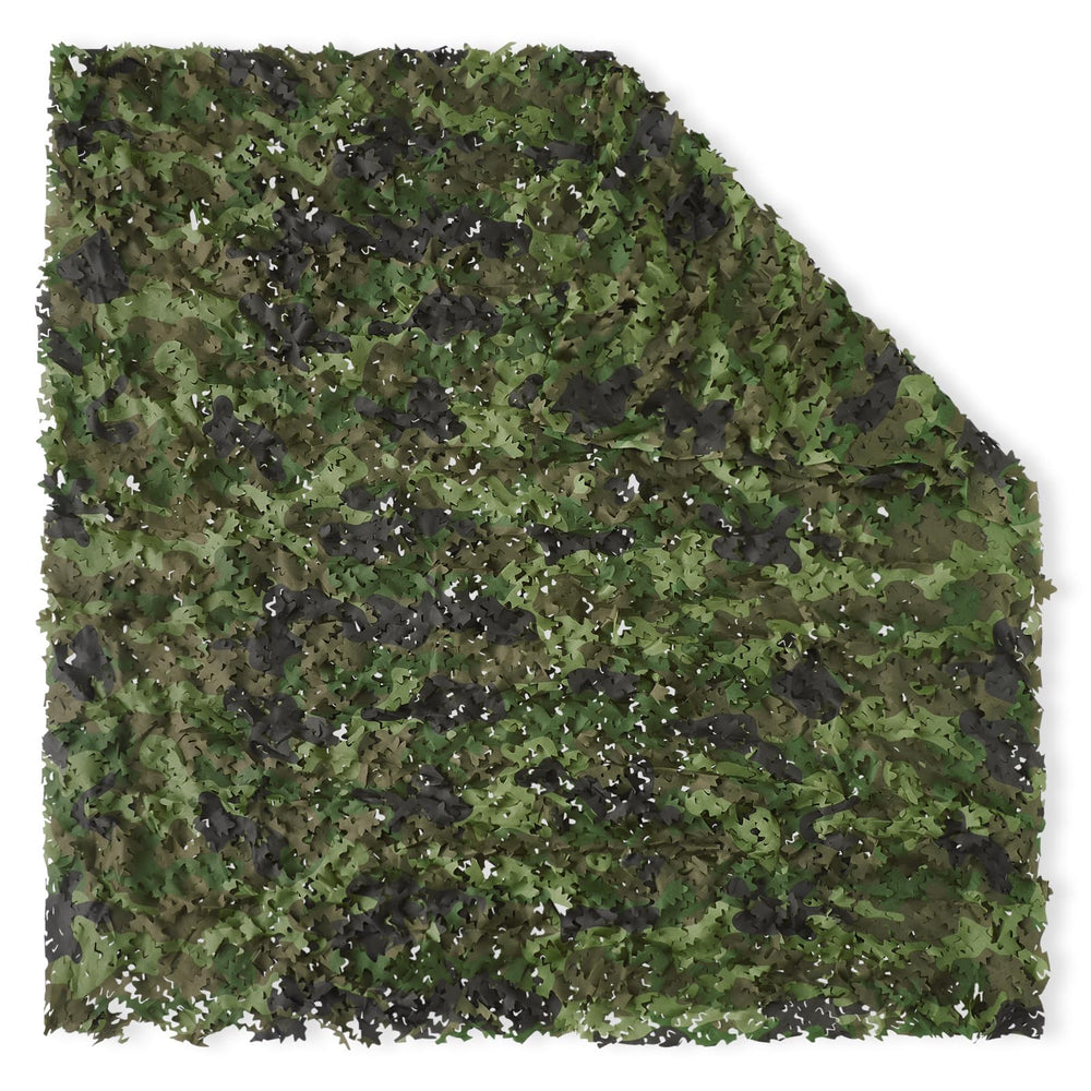 BASSDASH camo netting shows water-resistant hunting blind fabric for concealment.