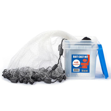 BASSDASH cast net 4ft radius with 3/8in mesh and 1 lb/ft weight