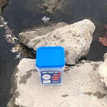 BASSDASH cast net with utility bucket and easy casting instructions.
