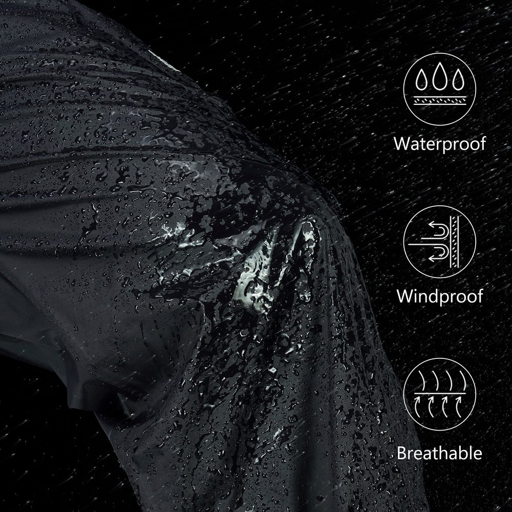 BASSDASH Complete men's waterproof rain pant adjustable hem demonstrates secure boot compatibility.