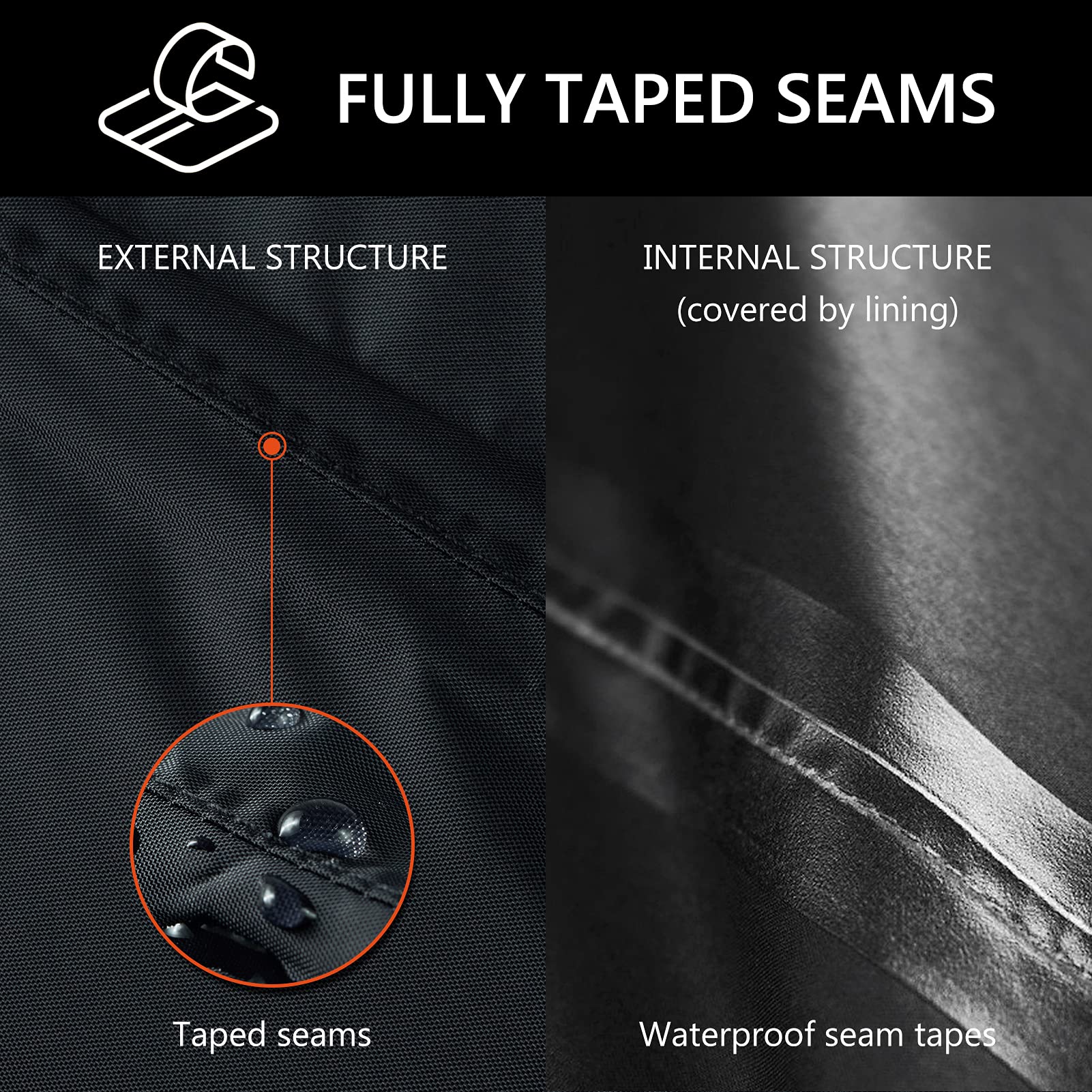BASSDASH Complete men's waterproof rain pant elastic waist with drawcord for a customizable fit.