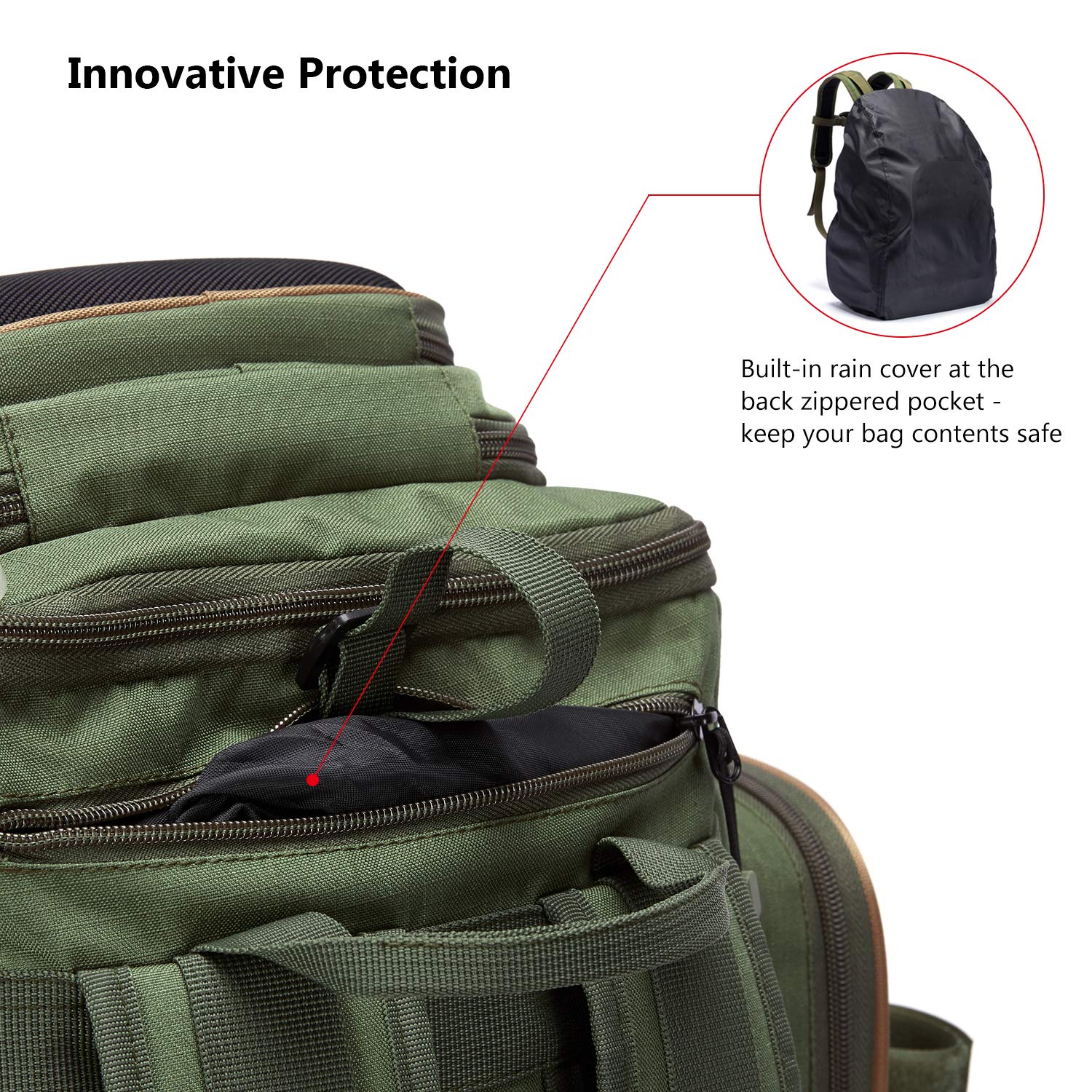 BASSDASH daisy chain webbing offers attachment points for gear and accessories.