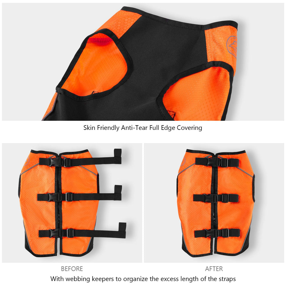 BASSDASH dog safety vest with reflective stripes for nighttime visibility