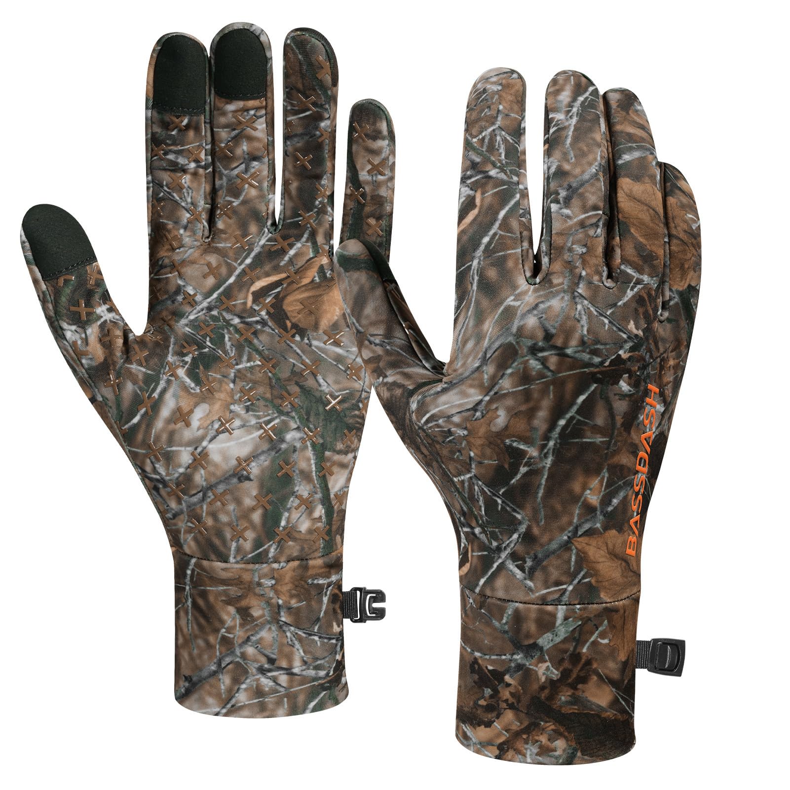 BASSDASH fleece liner palm grip helps secure tools during hunting and fishing.