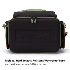 BASSDASH front pockets and rod holder streamline access to tools and lines.