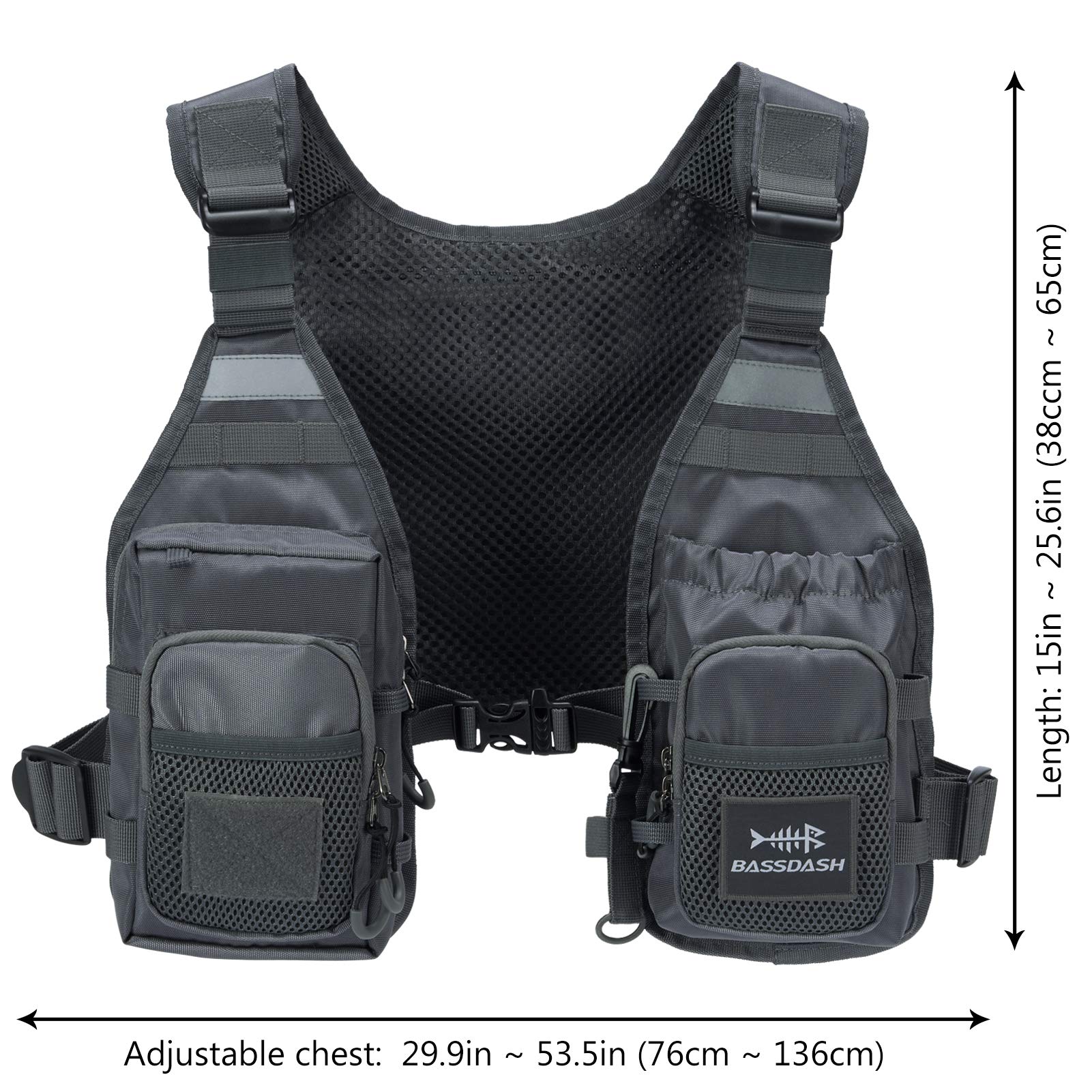 Adjustable sternum strap with buckle closure
