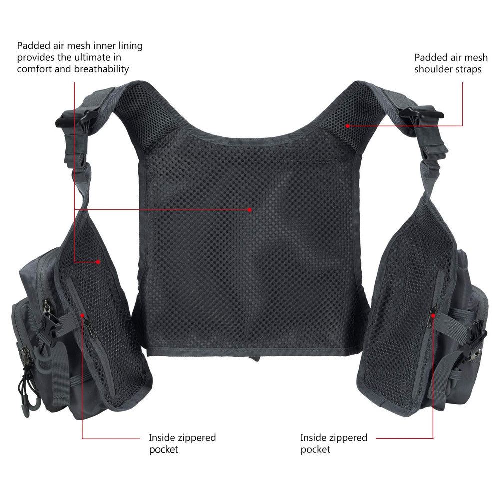 MOLLE web gear lash, rod holder and D-ring attachments