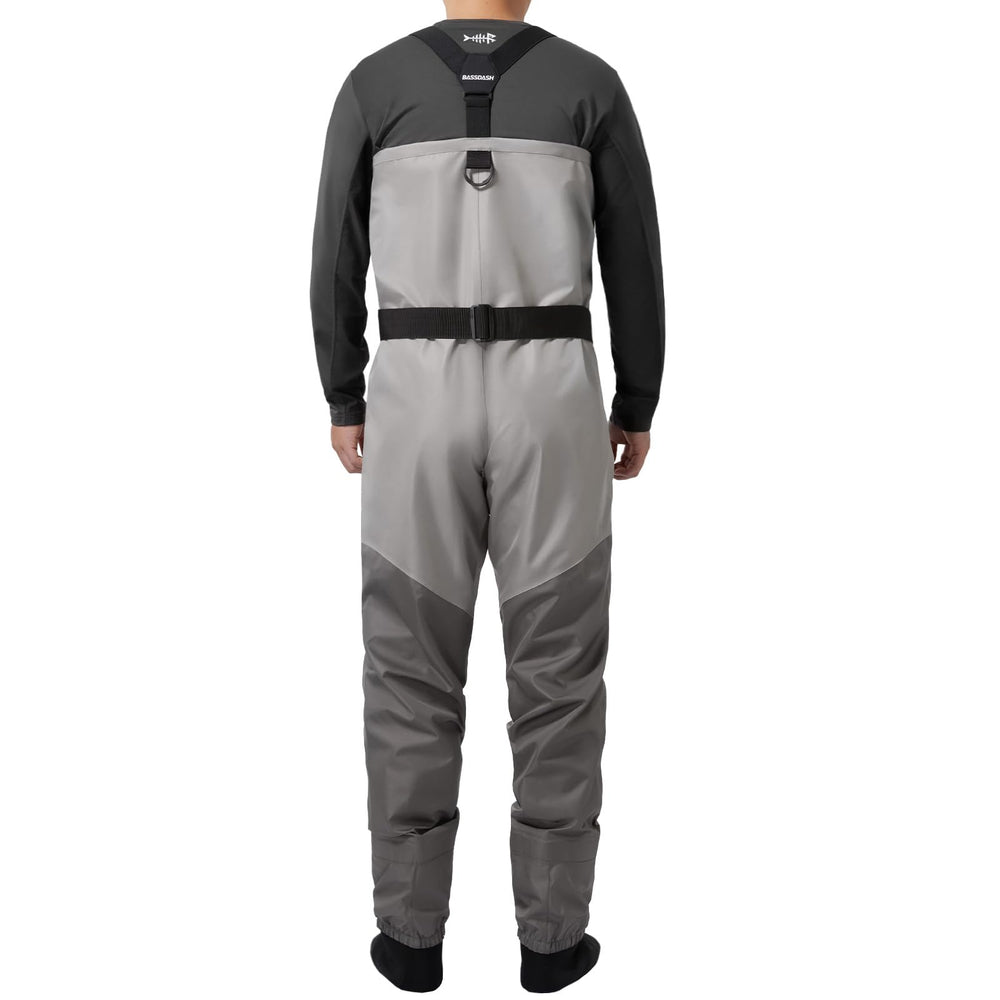BASSDASH FW08 chest pocket with water-resistant zipper for secure storage on rivers