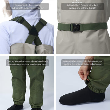 Bassdash Immerse neoprene stocking feet offer warmth and durability
