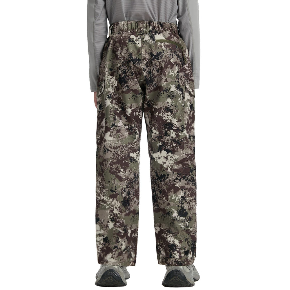 BASSDASH Invis Kids pants stretch-fit shown from side for flexible active play.