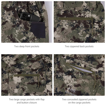 Bassdash Invis back pockets with zippers vent heat during active moves.