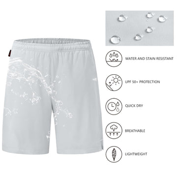 BASSDASH Men’s 7in fishing shorts water-resistant fabric ready for splashes and quick-dry use