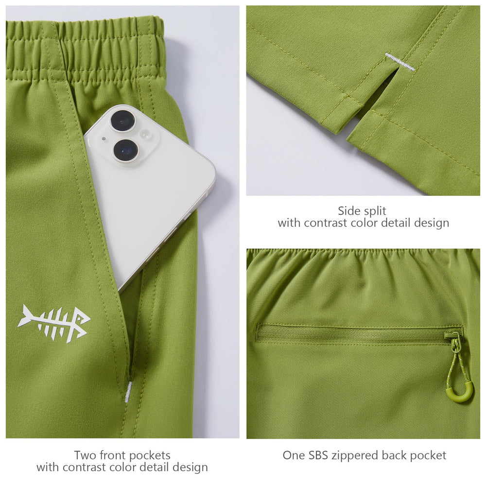 BASSDASH 7” shorts lightweight and quick-drying for fishing or travel.