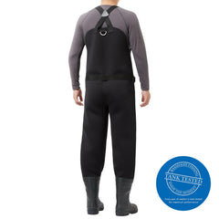 BASSDASH neoprene waders top-loading pocket close-up for quick gear access
