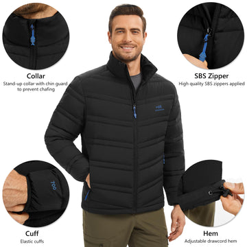 BASSDASH packable jacket in backpack showing easy stowability