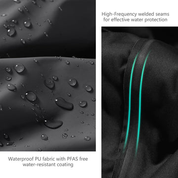 BASSDASH rain hood folded into collar close-up demonstrates compact packability.