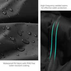 BASSDASH rain hood folded into collar close-up demonstrates compact packability.
