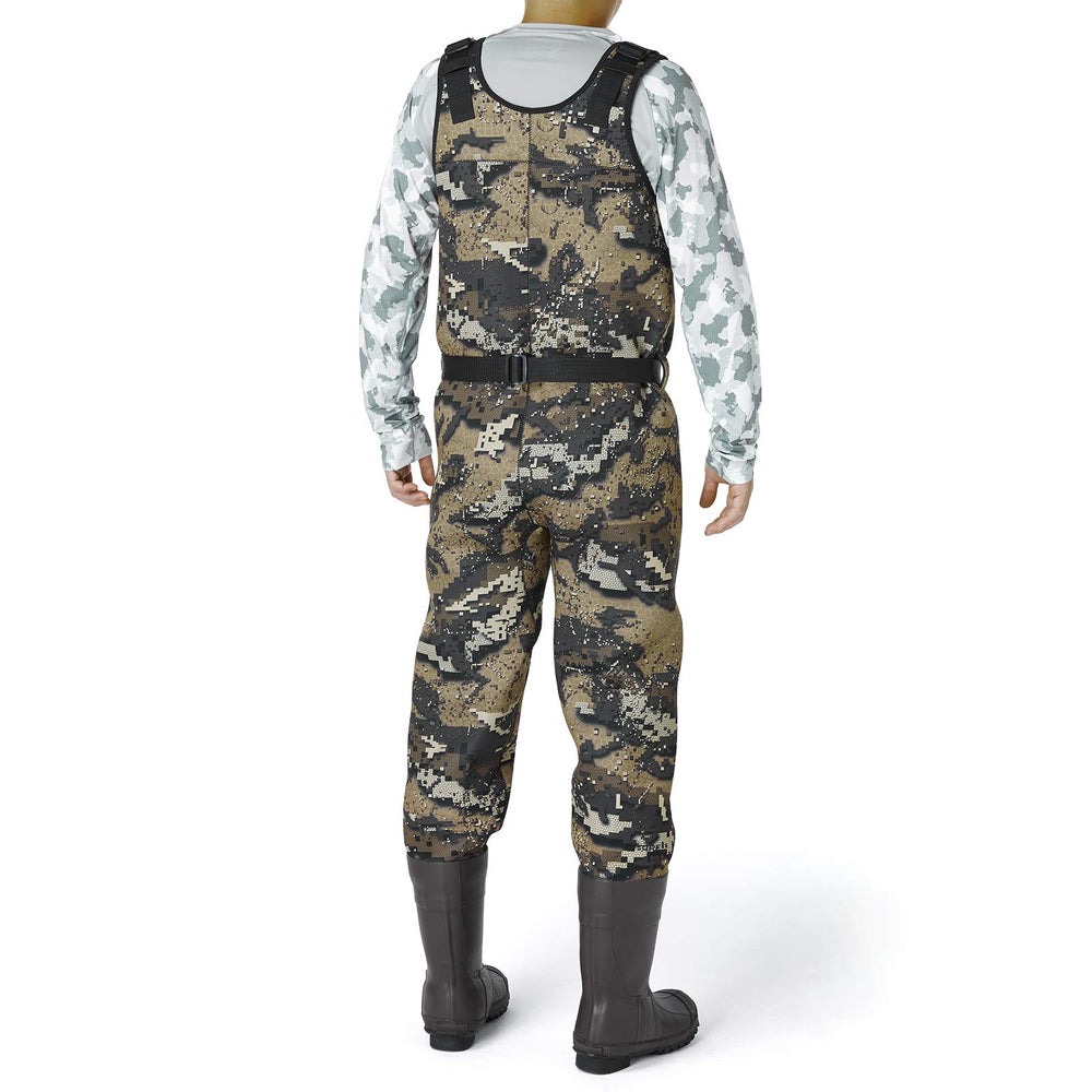 BASSDASH waders feature reinforced toes and heel for long-lasting durability