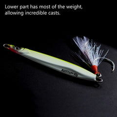 60g (2.1oz) Bassdash Stix jig with Mustad 3/0 hook – vertical angle