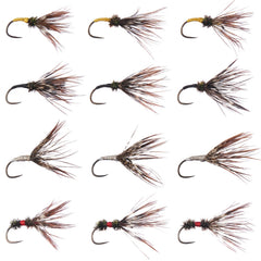 BASSDASH 12-piece Sakasa Kebari Tenkara fly assortment close-up