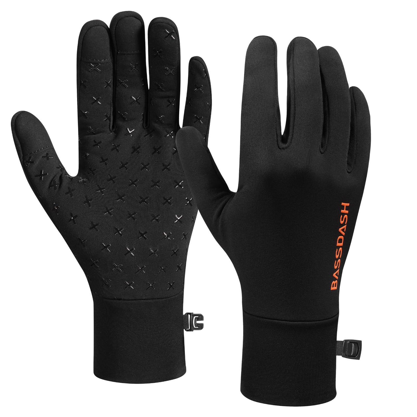 BASSDASH fleece liner gloves with palm silicone grip keeps tools secure for outdoor tasks.