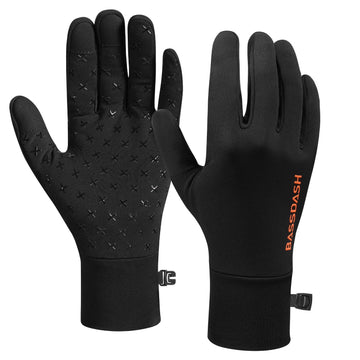BASSDASH fleece liner gloves with palm silicone grip keeps tools secure for outdoor tasks.