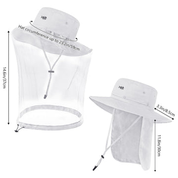 BASSDASH UPF50+ wide brim blocks sun, protecting ears during outdoor use.