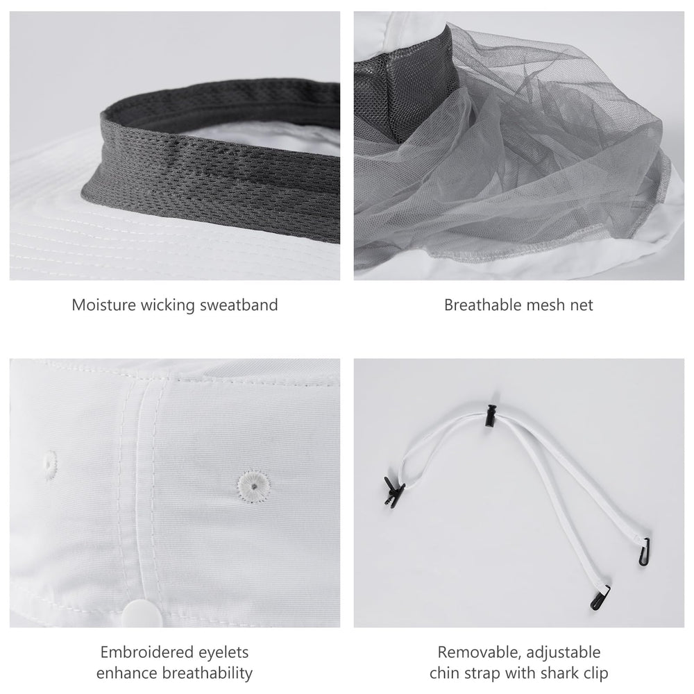 BASSDASH UPF50+ sun hat with chin strap ensures secure wear.