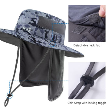 BASSDASH UPF 50+ sun hat adjustable back drawstring for a secure fit