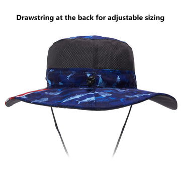 BASSDASH back drawstring adjusts fit for 22.5–24.5 inch heads